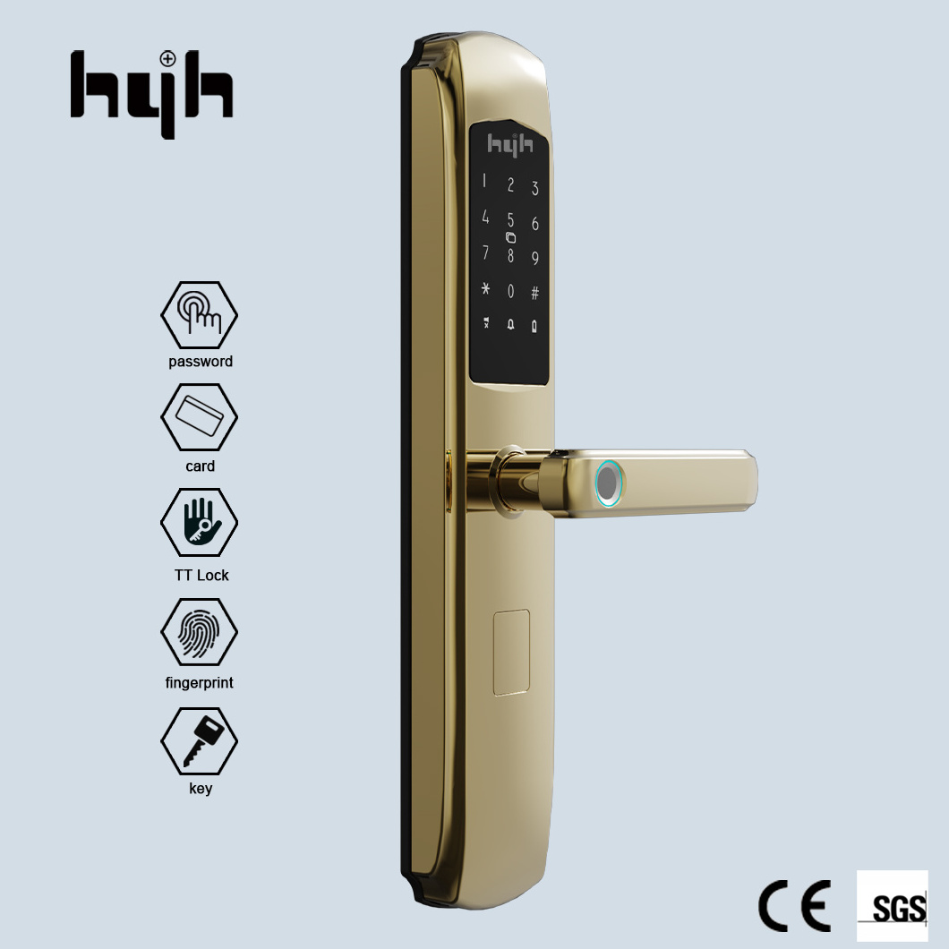 hyh 2023 Fingerprint Digital Smart Door Lock Set With Key Home Security Password App Anti-Theft