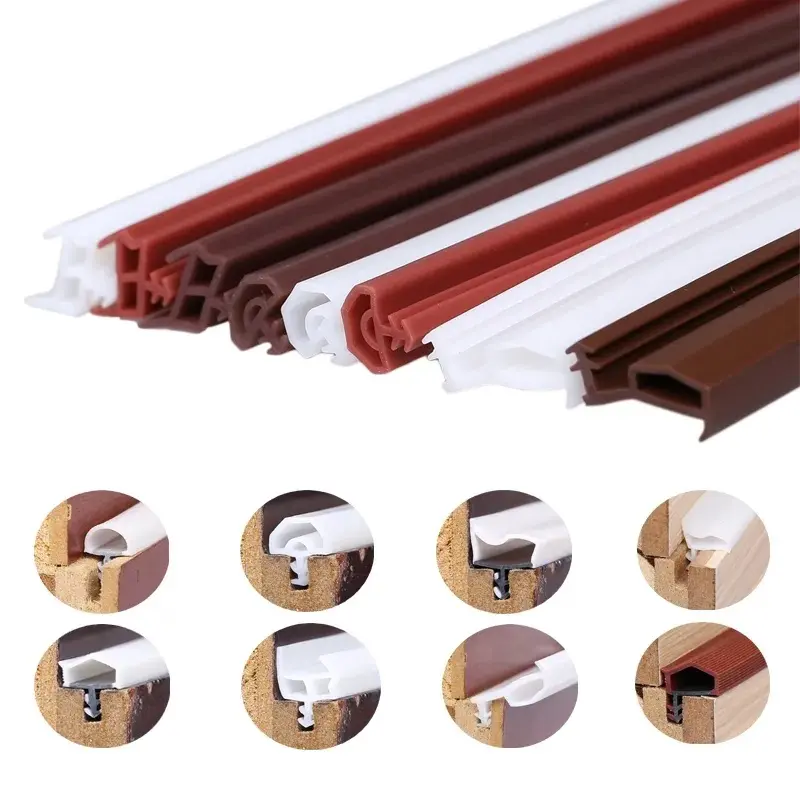 Hot Self adhesive Door Bottom Silicone Rubber Seal Strip TPE  Door Weatherstrip Draft Stopper Sweep