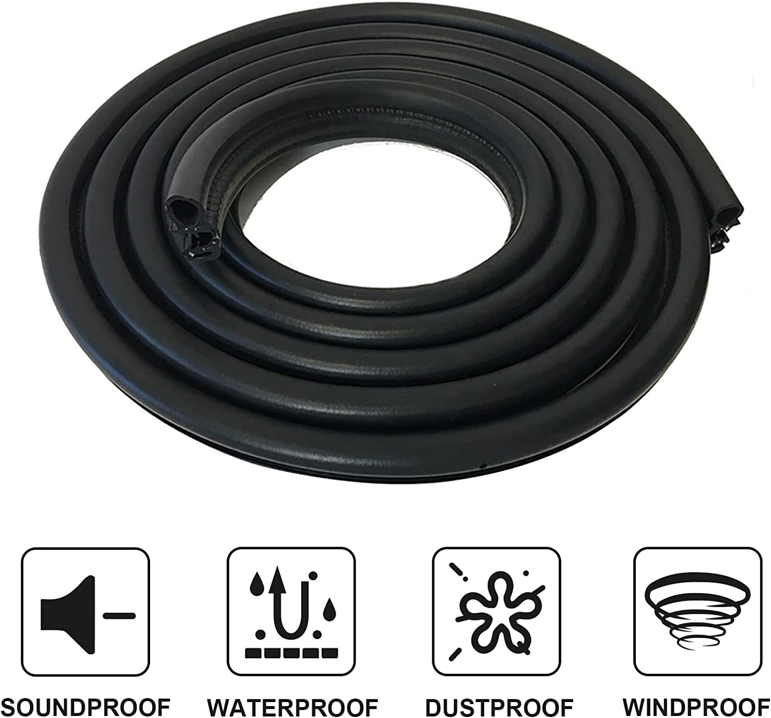 EPDM V Shape Car Rubber Seal Hollow Glass Window Edge Weather Strip Sticker Auto Weatherstrip Windshield Rubber Seal