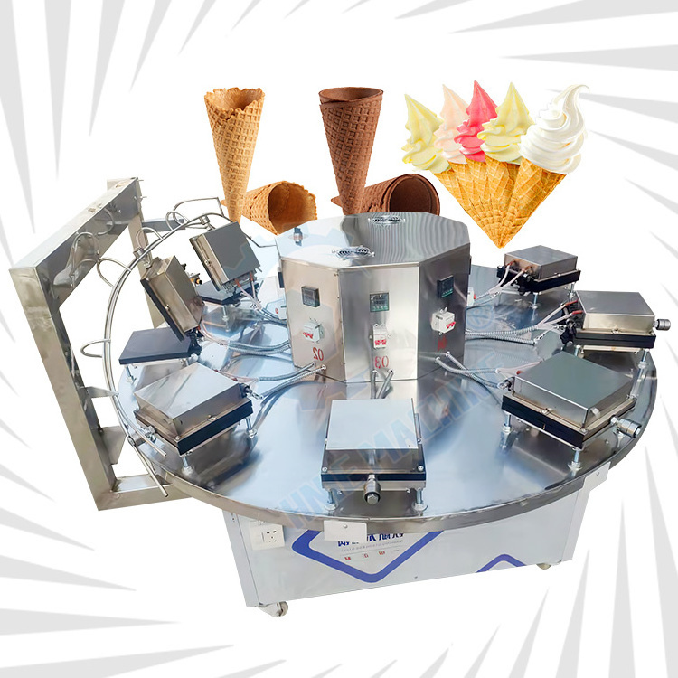 Professional Commercial Vertical Pizza Moulding Automatic Egg Roll Wafer Cup Stick Ice Cream Sugar Cone Gas Maker Make Machine