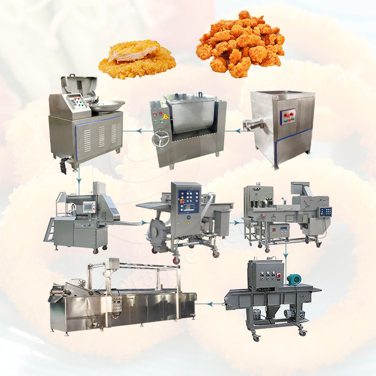 ORME Automatic Burger Chicken Nugget Cutting Maker Form Fry Machine Compact Hamburger Patty Production Line