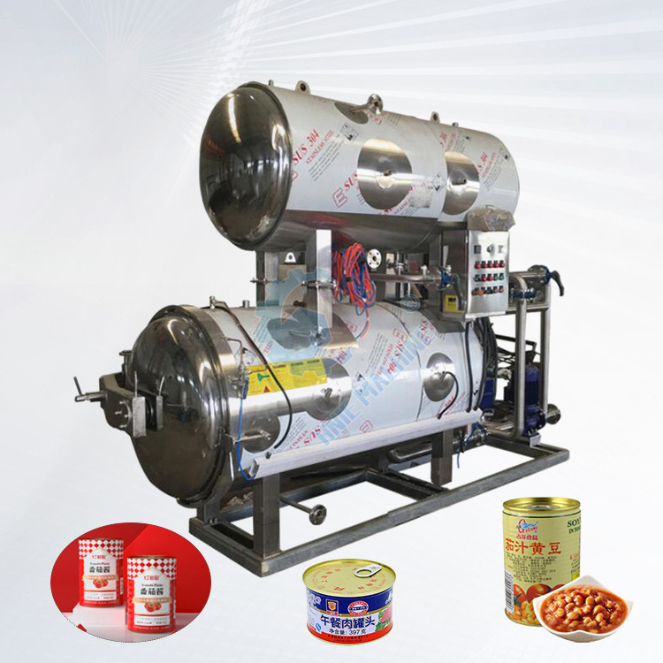 Canned Black Fully Auto Water Bath Immersion Steam Air Retort Pressure Cooker Canning Sterilize Machine