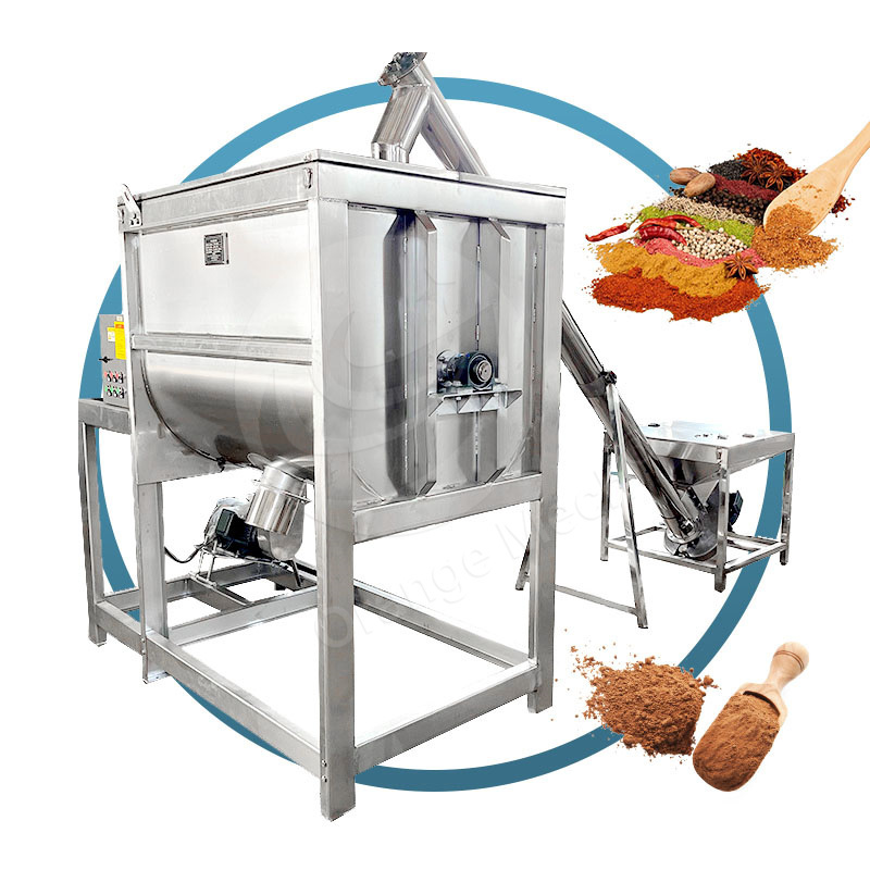 Industrial Horizontal Dry Powder Blend New Generation Full Auto Mushroom Substrate Blender Ribbon Spice Mix Machine Powder Mixer