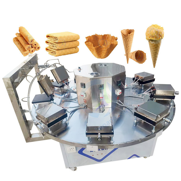 Commercial Small Automatic Egg Roll Biscuit Snack Sugar Icecream Cone Make Machine