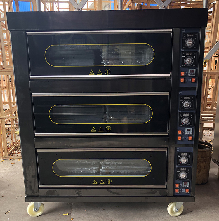 Low Price Bakery Big Size Gas 1 Deck 2 Tray 2 Deck 3 Tray Food Industrial Electric Oven for Pizza