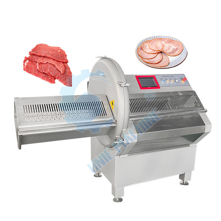 Industrial High Speed Motor Frozen Mutton Beef Pork Sausage Slicer Machine Cooked Chicken Breast Meat Slicer