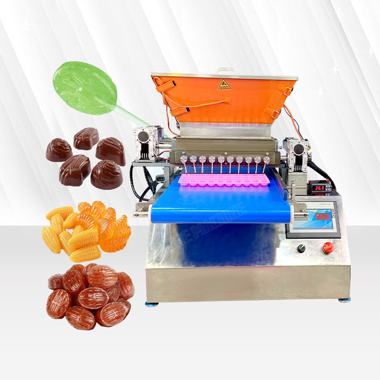 Rainbow Sour Belt Chocolate Sweet Make Semi Automatic Lollipop Center Fill Hard Candy Pour Machine