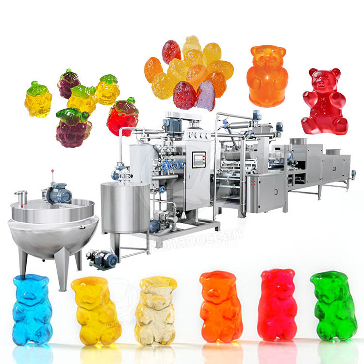 Gummi Candi Product Line Hard Sugar Center Fill Gummy Bear Press Candy Make Machine Supplier