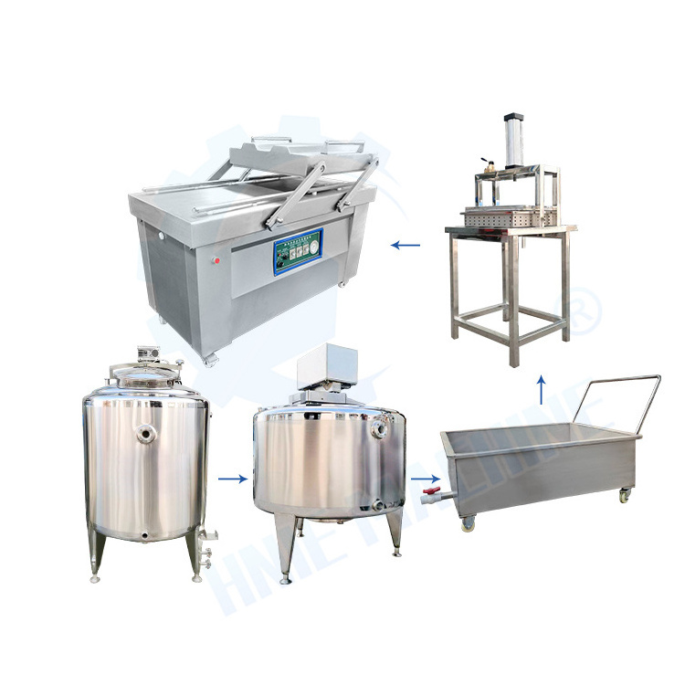 500l Stainless Steel Mozzarella Feta Cheese Vat Make Plant Mini Mozzarella Processing Production Line of Cheese