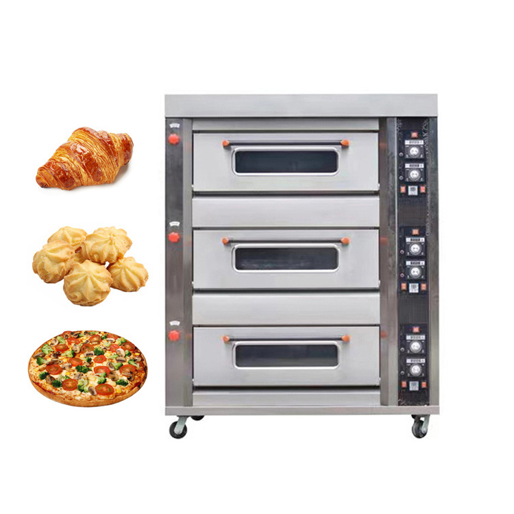 Low Price Bakery Big Size Gas 1 Deck 2 Tray 2 Deck 3 Tray Food Industrial Electric Oven for Pizza