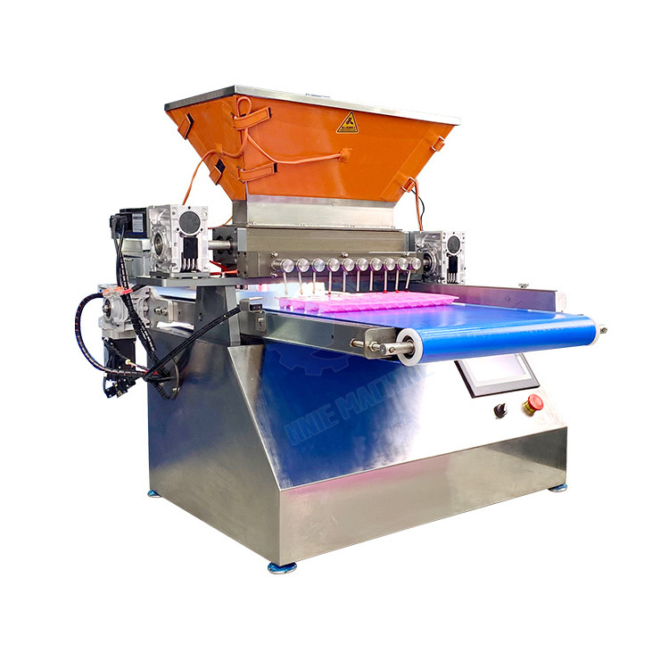 Rainbow Sour Belt Chocolate Sweet Make Semi Automatic Lollipop Center Fill Hard Candy Pour Machine