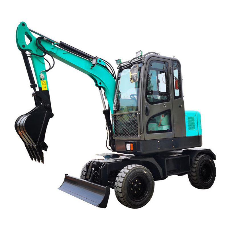 Earth-Moving Machinery Small Mini Hydraulic Digger 1 2 3 4 6 Ton Four Tire Wheeled Wheel Excavator