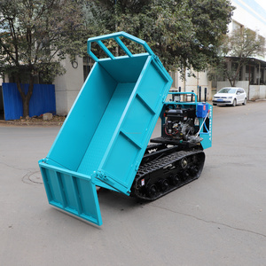 Mini Tractor Dumper Crawler Walk Behind Mini Dumper 500kg 1ton Garden Track Dumper