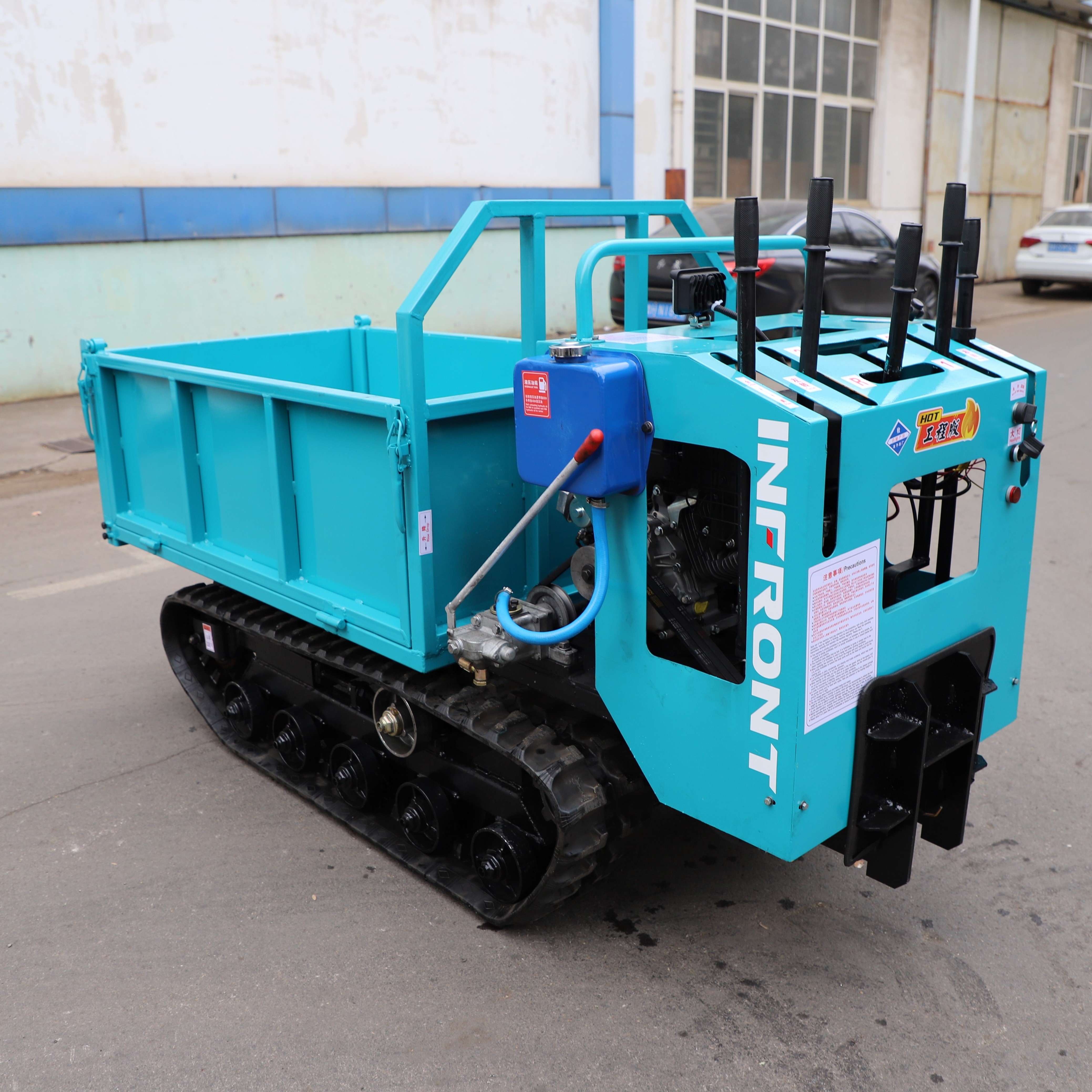 Self loading 300kg 500kg 1000kg diesel gasoline crawler tipper garden mini carrier dumper