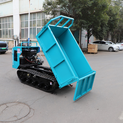 Self loading 300kg 500kg 1000kg diesel gasoline crawler tipper garden mini carrier dumper