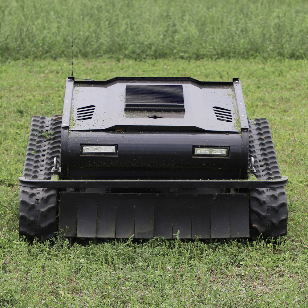 Triangle belt Rubber Track Electric Remote Control Lawn Mower Robot Zero Turn Lawn Mower With strong blade