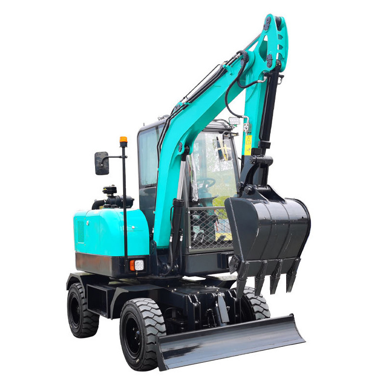 Earth-Moving Machinery Small Mini Hydraulic Digger 1 2 3 4 6 Ton Four Tire Wheeled Wheel Excavator