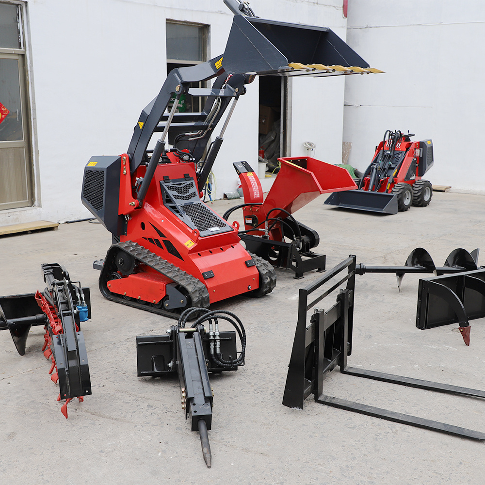 China Infront Skidsteer Dingo Stand On Attachments Mini Crawler Skid Steer Loader With Track