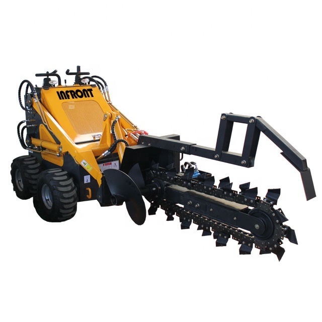 YF380 mini wheel skid steer loader attachments trencher skidsteer for sale