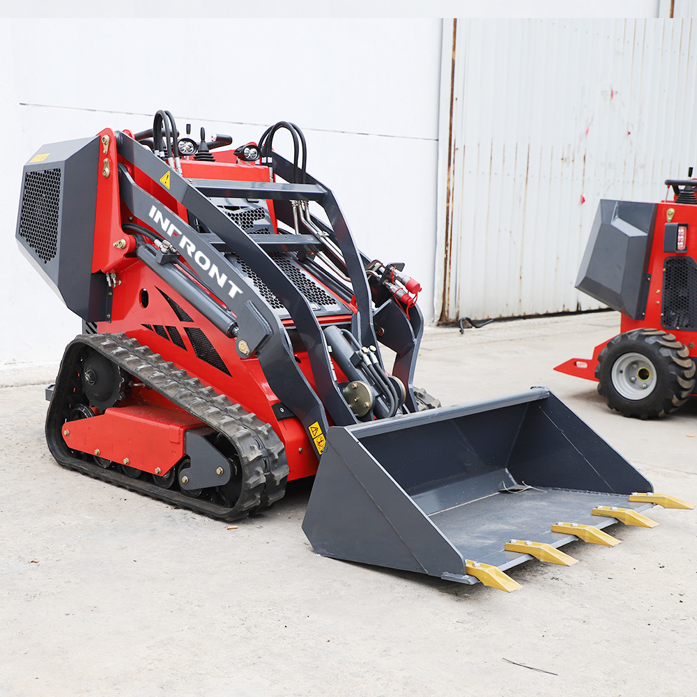 China Infront Skidsteer Dingo Stand On Attachments Mini Crawler Skid Steer Loader With Track