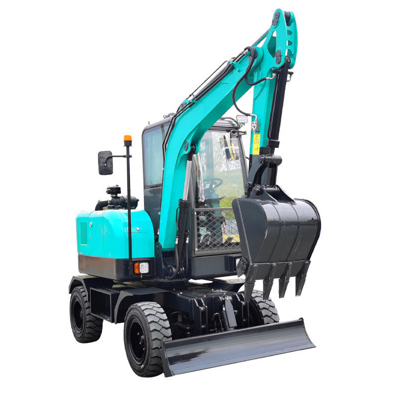 Earth-Moving Machinery Small Mini Hydraulic Digger 1 2 3 4 6 Ton Four Tire Wheeled Wheel Excavator