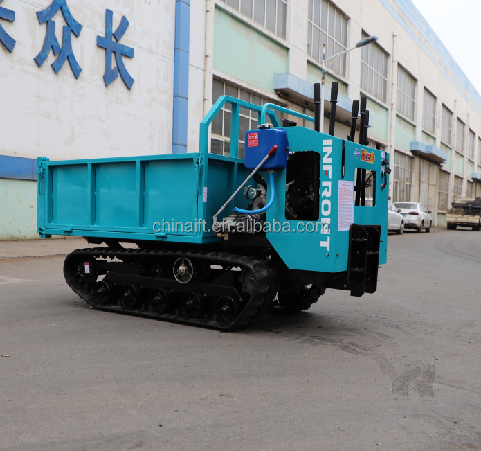 Mini Tractor Dumper Crawler Walk Behind Mini Dumper 500kg 1ton Garden Track Dumper