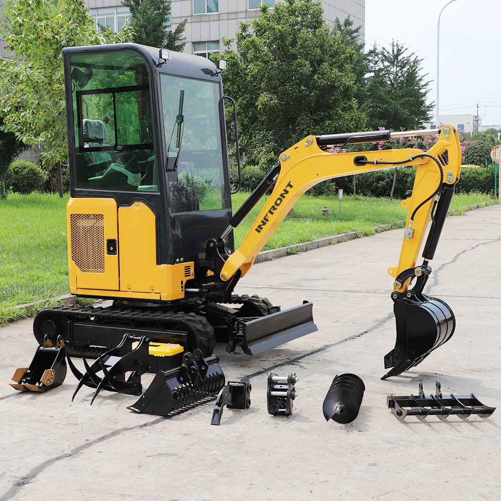 Infront Excavators Machine Automation Hydraulic Mini Small Micro Crawler 1.8 Ton Bagger Digger Mini Excavator 1 2 3 Ton