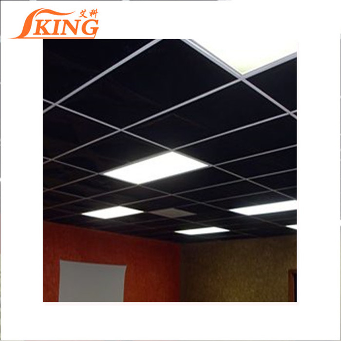 ISOKING 120Kg/m3  fiberglass ceiling tile with black tissue for roof decor