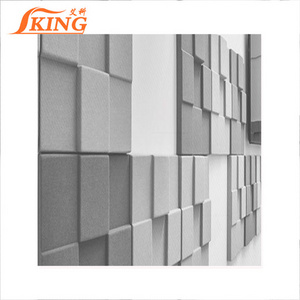 ISOKING sound insulation auditorium diffuser 3d decorative acoustic fiber glass panel