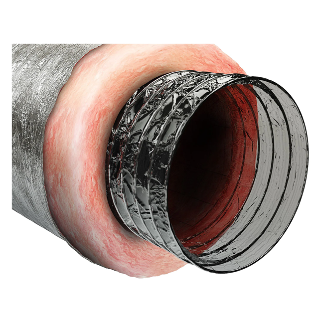 ISOKING heat resistant hvac aluminum 12 inch flexible duct air duct pipe insulated flexible duct for HVAC