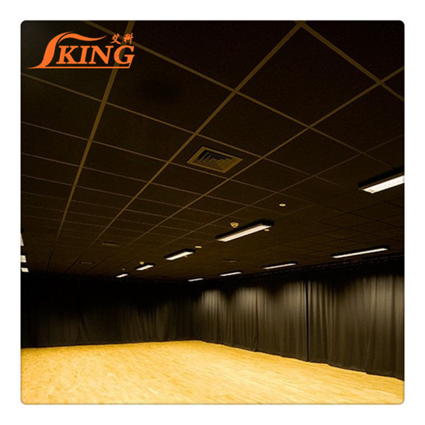 ISOKING Black Fiberglass glass wool acoustic  fireproof suspended ceiling board panel