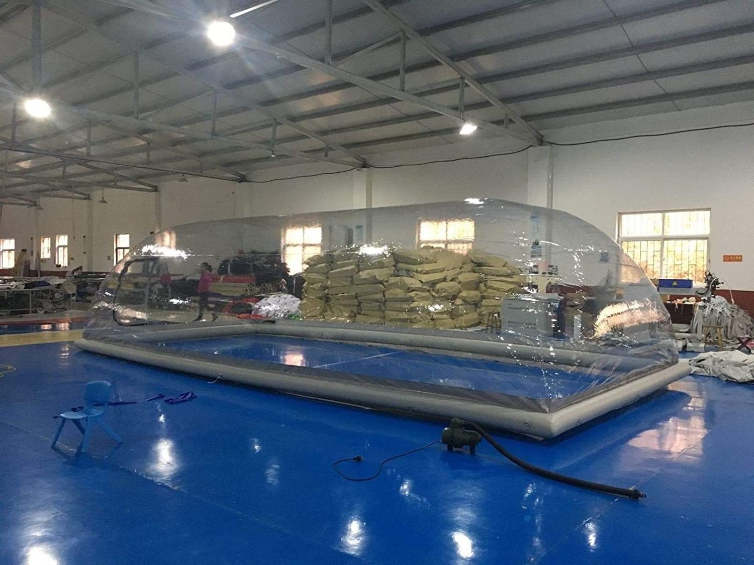 popular transparent inflatable bubble tent clear air plastic dome inflatable pool air dome cover inflatable pool dome