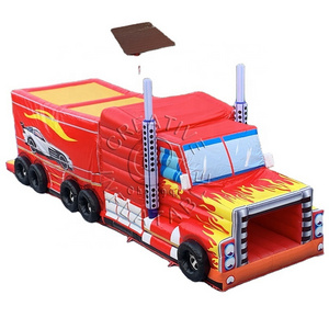 factory price commercial inflatable bouncer fire monster truck inflatable slide bouncer for sale