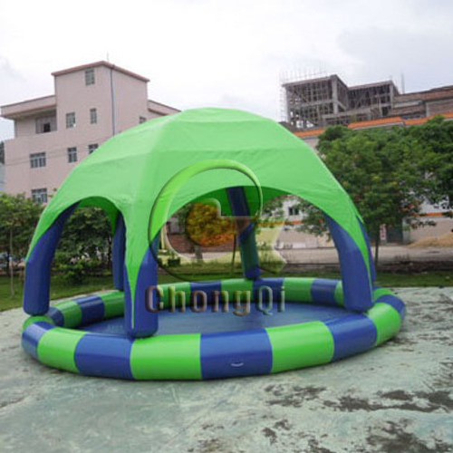 grande piscina inflable con carpa