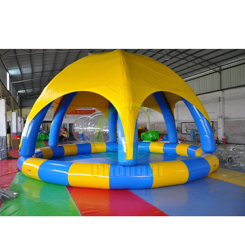 grande piscina inflable con carpa