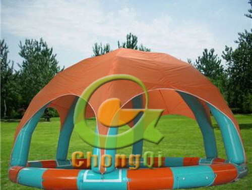 grande piscina inflable con carpa