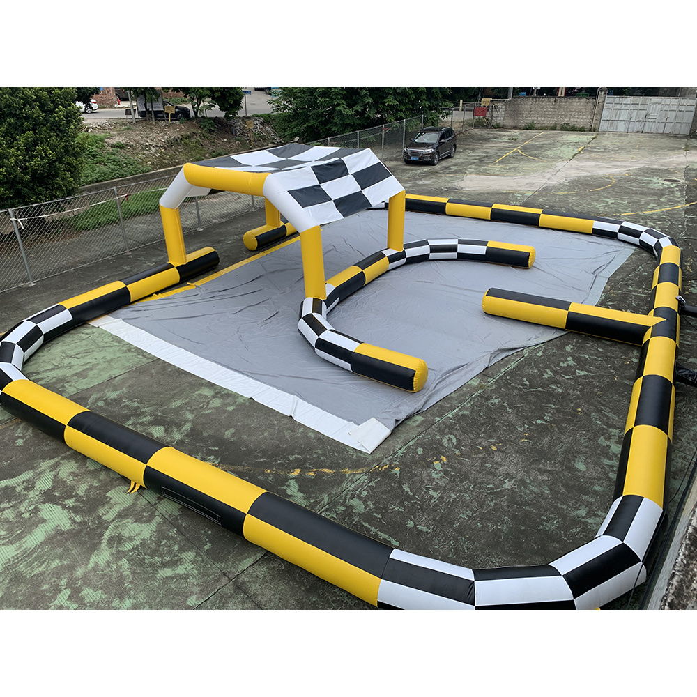 inflatable go karts race track road karting racing track toys go cart track