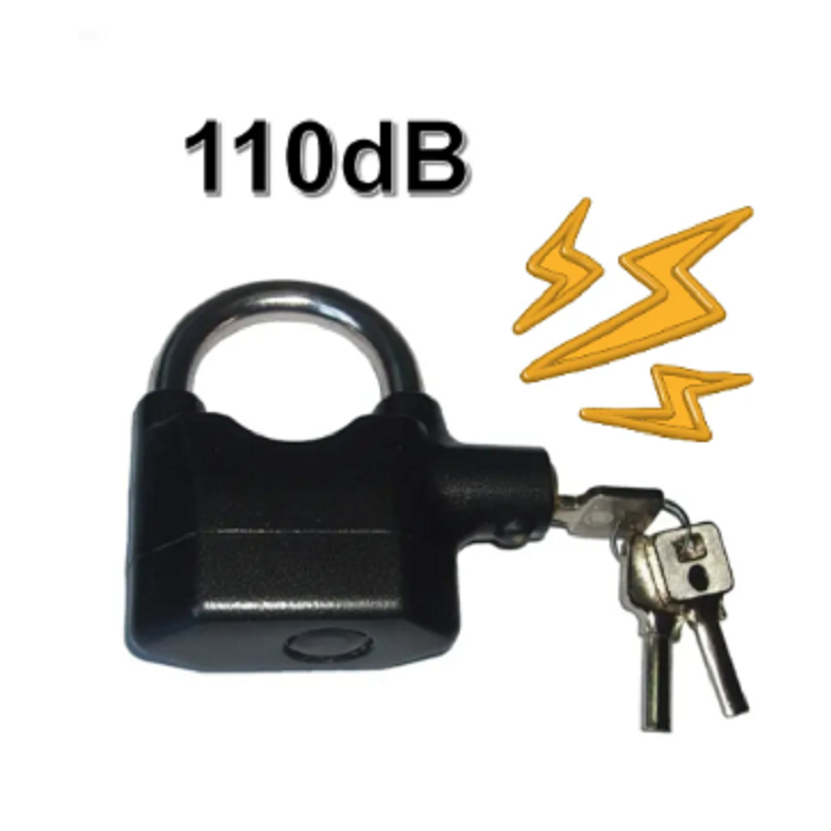 Heavy Duty Anti-theft 110 db Zinc Alloy keyed alike Long Shackle Alarm Padlock