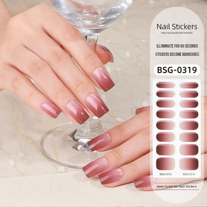 2024 High Quality Wholesale Full Cover UV Lamp Gel Nail Wraps Sticker Non-Toxic Semi Cured Long Lasting Semi Cured UV Sticker