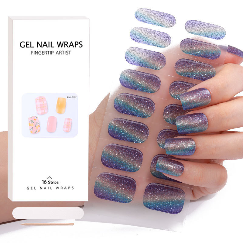 2024 High Quality Wholesale Full Cover UV Lamp Gel Nail Wraps Sticker Non-Toxic Semi Cured Long Lasting