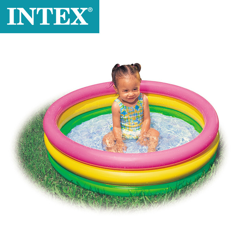 Intex 58924 3 rings small size inflatable baby pool movable plastic Round Sunset Glow baby pool