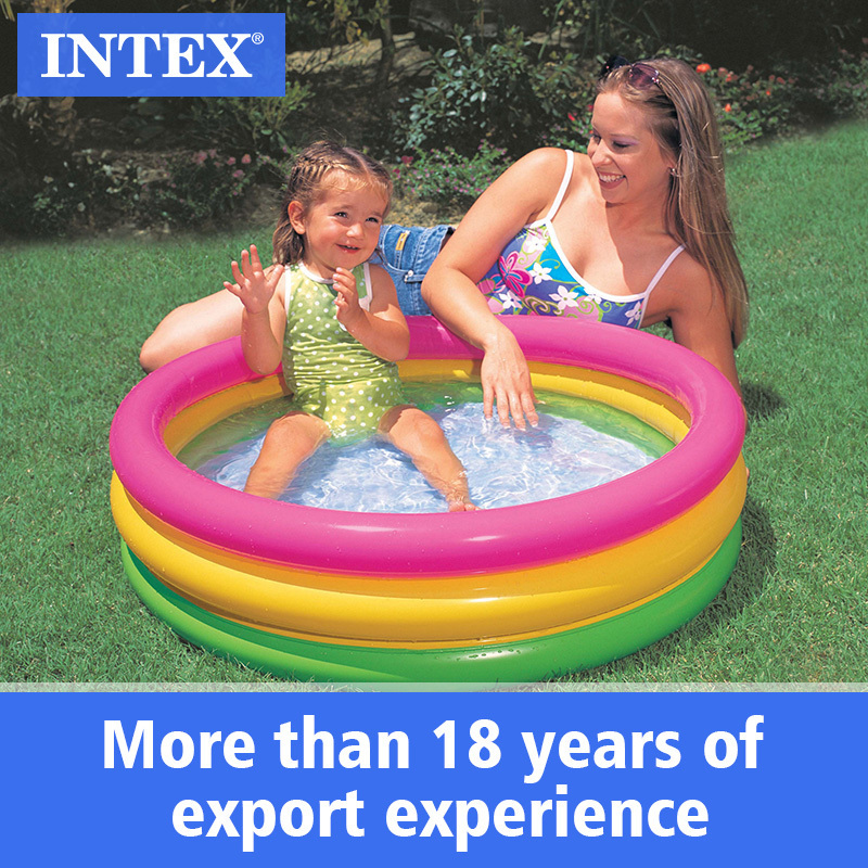 Intex 58924 3 rings small size inflatable baby pool movable plastic Round Sunset Glow baby pool