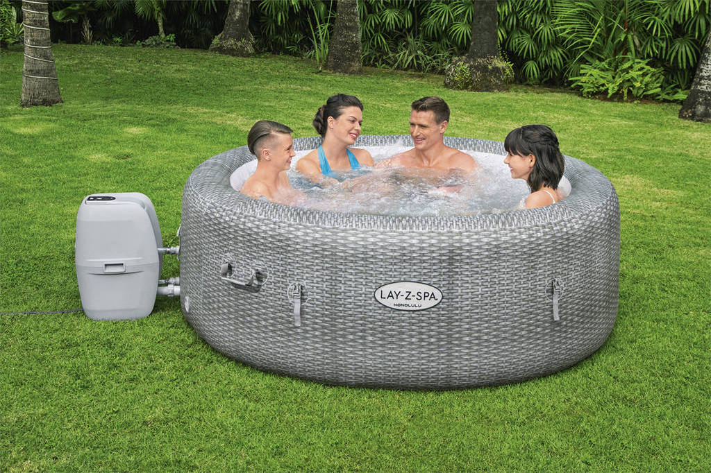 Bestway 60019 Honolulu Inflatable Outdoor Portable SPA Whirlpool Person Hot Tub SPA With 4-6 Adults