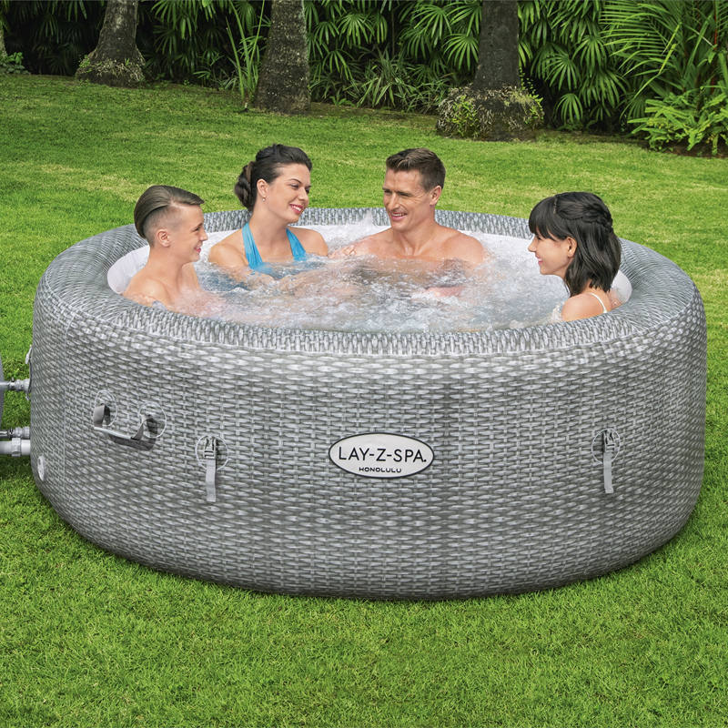 Bestway 60019 Honolulu Inflatable Outdoor Portable SPA Whirlpool Person Hot Tub SPA With 4-6 Adults