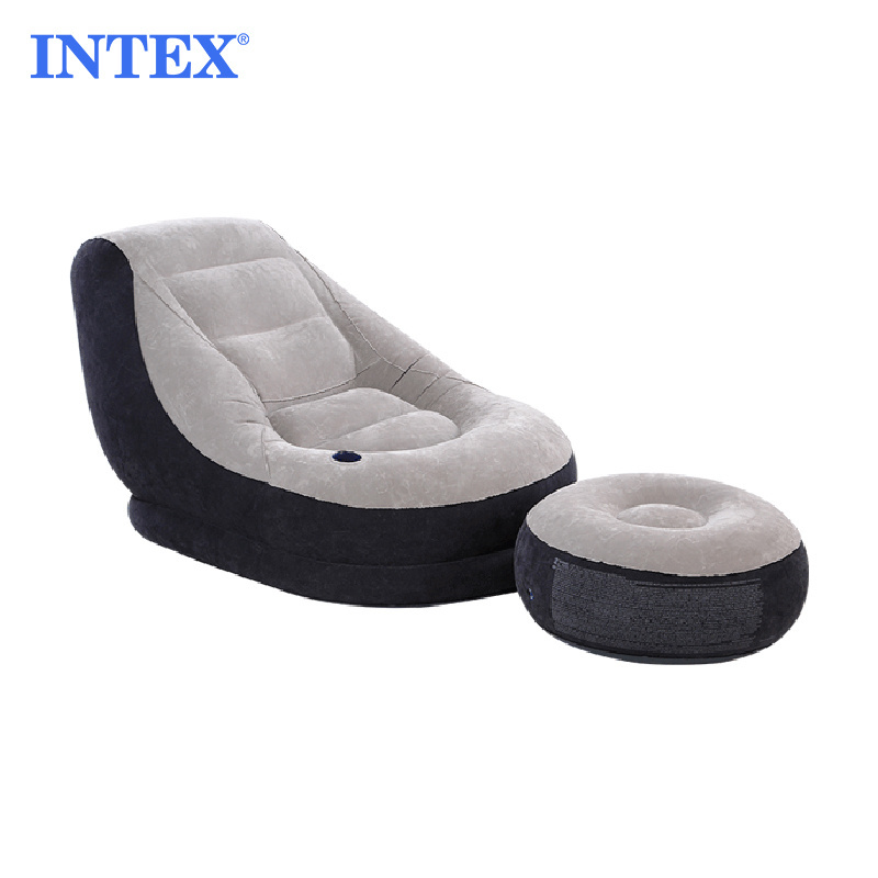 intex 68564 ultra lounge Outdoor inflatable sofa Flocked With Footrest inflatable chair ottoman Inflatable sofa