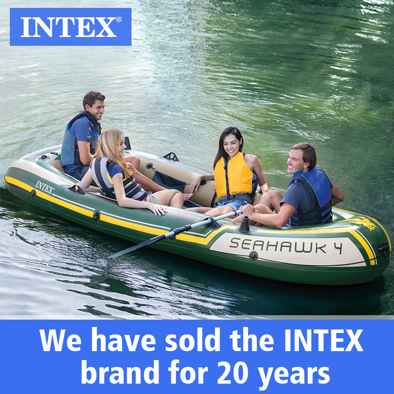 INTEX 68351SEAHAWK 4 INFLATABLE BOAT SET FOR DRIFTING