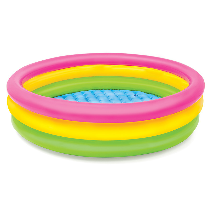 Intex 57422  children sunset glow pool  movable  inflatable pools  Above Ground 3-Ring Kids Play Outdoor Round Swimming Pool