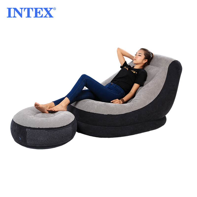 intex 68564 ultra lounge Outdoor inflatable sofa Flocked With Footrest inflatable chair ottoman Inflatable sofa