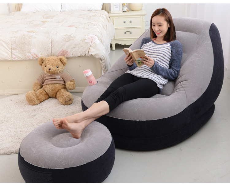 INTEX 68564 Ultra Lounge 2 In 1 Inflatable Flocked Chair With Ottoman Adult 40