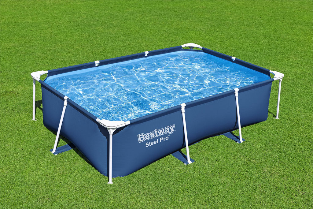 bestway 56403 piscina pvc material family fun removable outdoor portable rectangular swimming pool